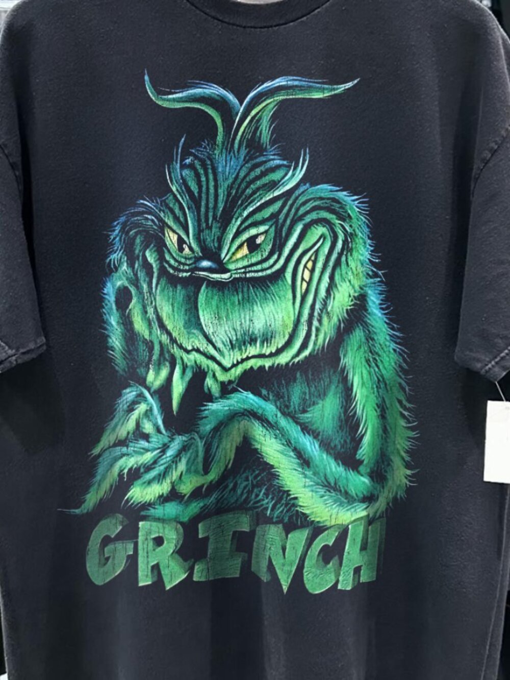 Grinch Whovilles Worst Rare Washed Black T-Shirt - Picture 2 of 5